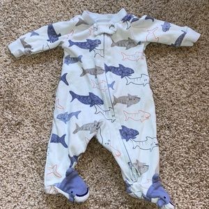 Shark preemie onesie